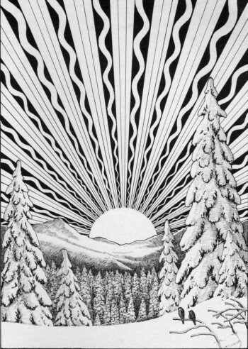 winter solstice drawing